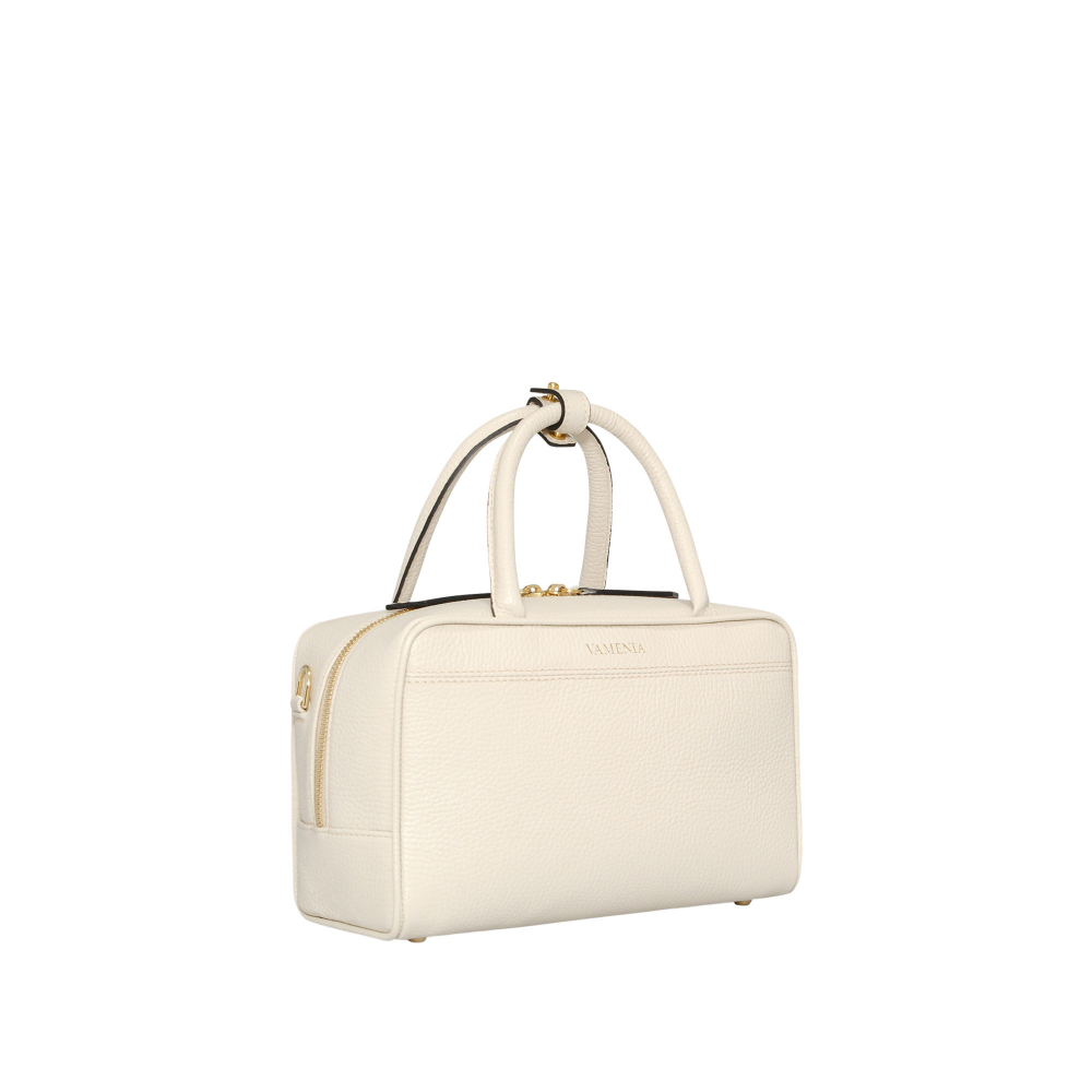 Crossbody Bag Henkeltasche aus Kalbsleder in creme